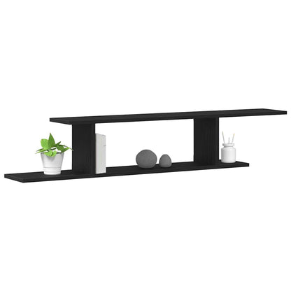 Étagère TV murale Chêne noir 125 x 18 x 23 cm Bois d'ingénierie