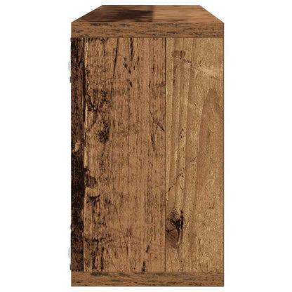 Étagère murale avec étagère 2 pcs Bois ancien 80 x 15 x 26 cm