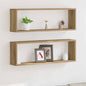 Étagère murale avec étagère 2 pcs Chêne artisan 80 x 15 x 26 cm