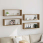 Étagère murale avec étagère 4 pcs Chêne artisan 80 x 15 x 26 cm