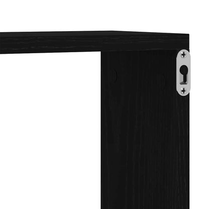 Étagère murale avec étagère 4 pcs Chêne Noir 80 x 15 x 26 cm