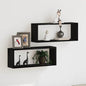 Étagères murales avec étagère 2 pcs Chêne noir 60 x 15 x 23 cm