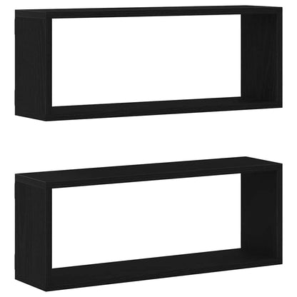 Étagères murales avec étagère 2 pcs Chêne noir 60 x 15 x 23 cm