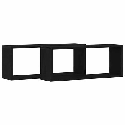 Étagères murales avec étagère 2 pcs Chêne noir 60 x 15 x 23 cm