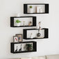 Étagères murales avec étagère 4 pcs Chêne noir 60 x 15 x 23 cm