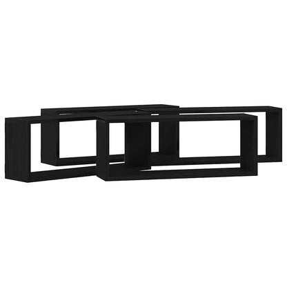 Étagères murales avec étagère 4 pcs Chêne noir 60 x 15 x 23 cm