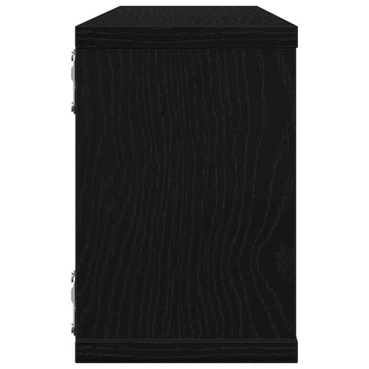 Étagères murales avec étagère 4 pcs Chêne noir 60 x 15 x 23 cm