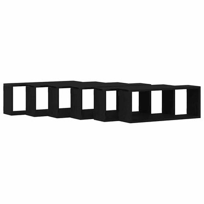 Étagères murales avec étagère 6 pcs Chêne noir 60 x 15 x 23 cm
