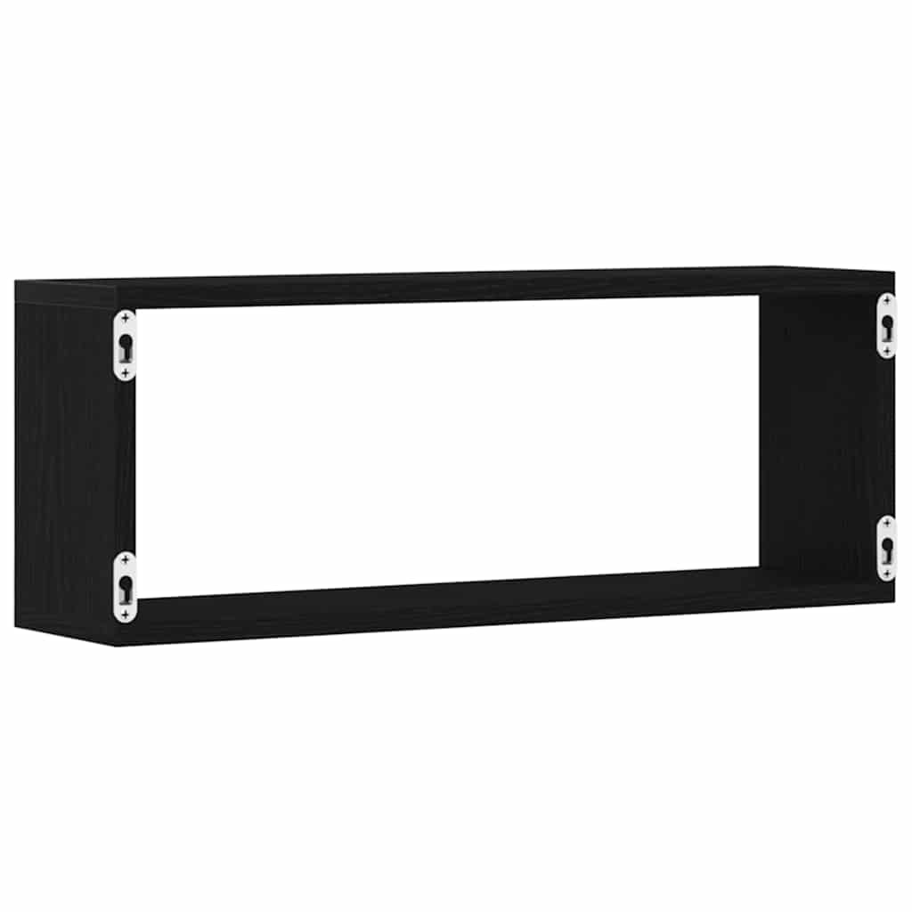 Étagères murales avec étagère 6 pcs Chêne noir 60 x 15 x 23 cm