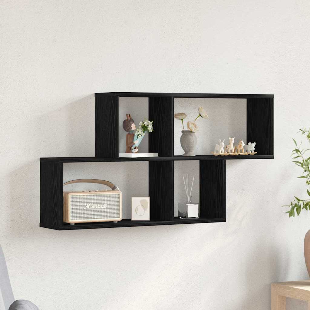 Étagère Murale Chêne noir 76 x 15 x 53 cm Bois d'ingénierie