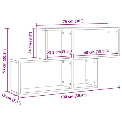 Étagère Murale Chêne noir 76 x 15 x 53 cm Bois d'ingénierie