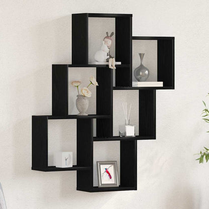 Étagère Murale Chêne noir 78 x 15 x 92 cm Bois d'ingénierie