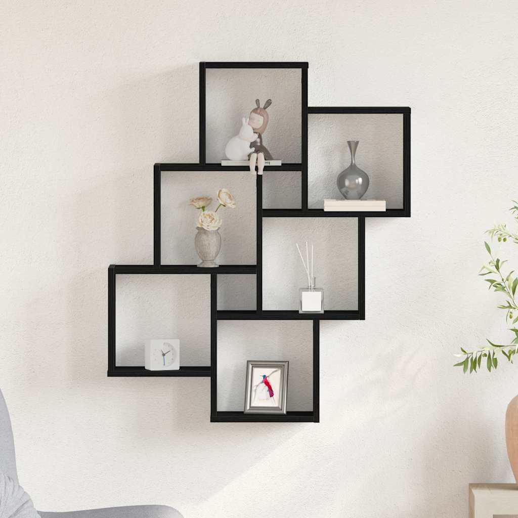 Étagère Murale Chêne noir 78 x 15 x 92 cm Bois d'ingénierie