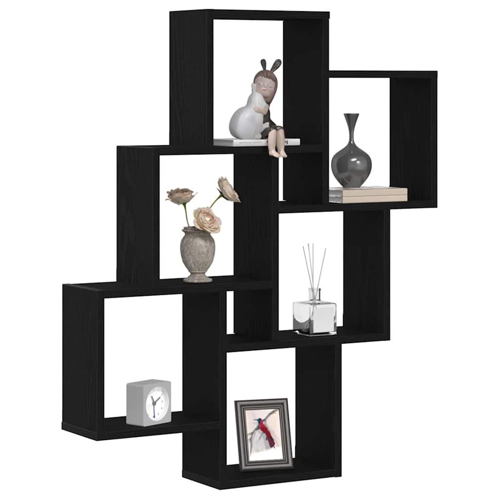 Étagère Murale Chêne noir 78 x 15 x 92 cm Bois d'ingénierie