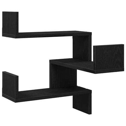 Étagère d'angle murale Chêne noir 40 x 40 x 49.5 cm