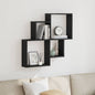 Étagère Murale Cube avec étagère Chêne noir 80 x 15 x 78.5 cm