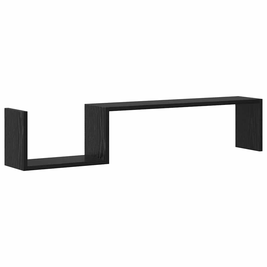 Étagère Murale avec étagère 2 pcs Chêne noir 100 x 15 x 20 cm