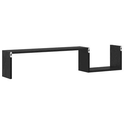 Étagère Murale avec étagère 2 pcs Chêne noir 100 x 15 x 20 cm