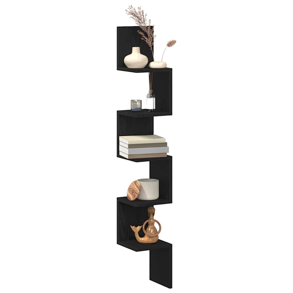 Étagère d'angle Chêne noir 20 x 20 x 127.5 cm Bois d'ingénierie
