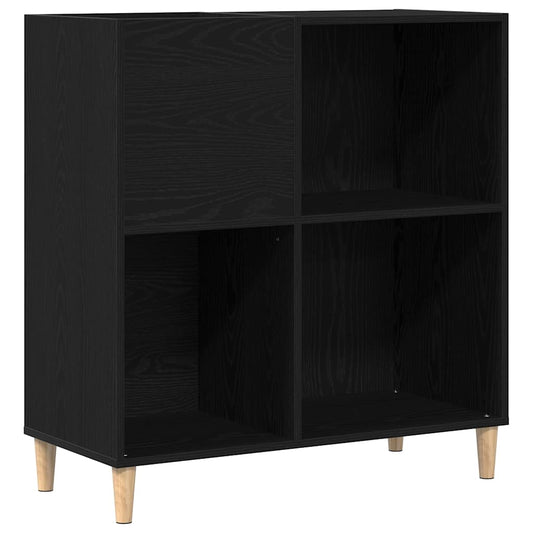 Armoire à disques vidaXL Noir Chêne 84,5x38x89 cm Bois d'ingénierie