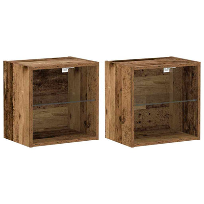 Étagère flottante avec étagère 2 pcs Marron 40 x 28.5 x 40 cm