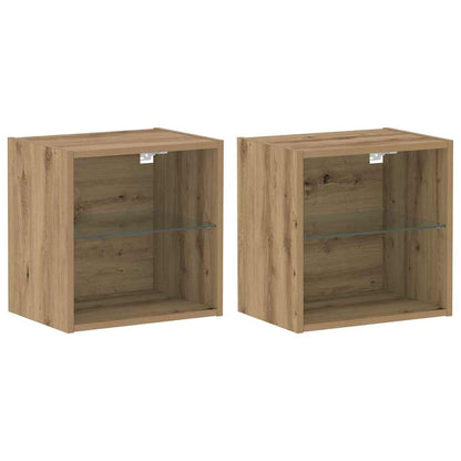 Étagère flottante avec étagère 2 pcs Marron 40 x 28.5 x 40 cm