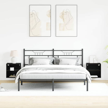 Étagère flottante avec étagère 2 pcs Noir 40 x 28.5 x 40 cm