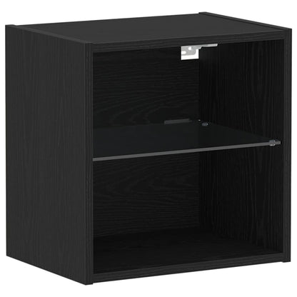 Étagère flottante avec étagère 2 pcs Noir 40 x 28.5 x 40 cm