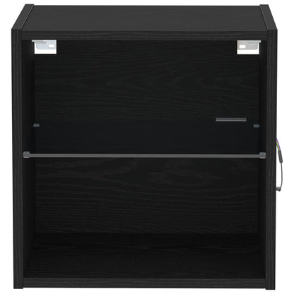 Étagère flottante avec étagère 2 pcs Noir 40 x 28.5 x 40 cm