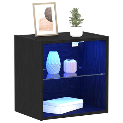 Étagère flottante avec étagère 2 pcs Noir 40 x 28.5 x 40 cm