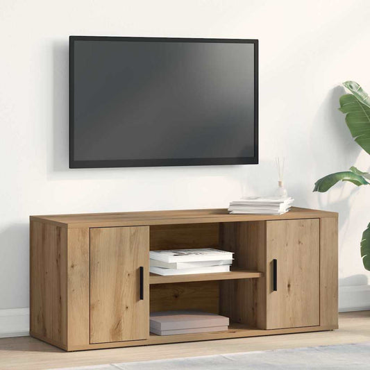 Meuble TV chêne artisanal 100 x 35 x 40 cm Bois d'ingénierie
