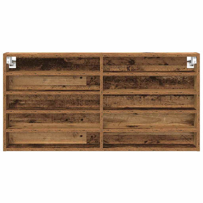 Cabinet d'Affichage avec étagère Bois Ancien 100 x 8.5 x 50 cm