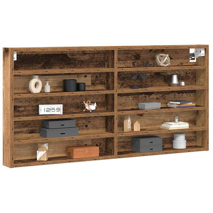 Cabinet d'Affichage avec étagère Bois Ancien 100 x 8.5 x 50 cm