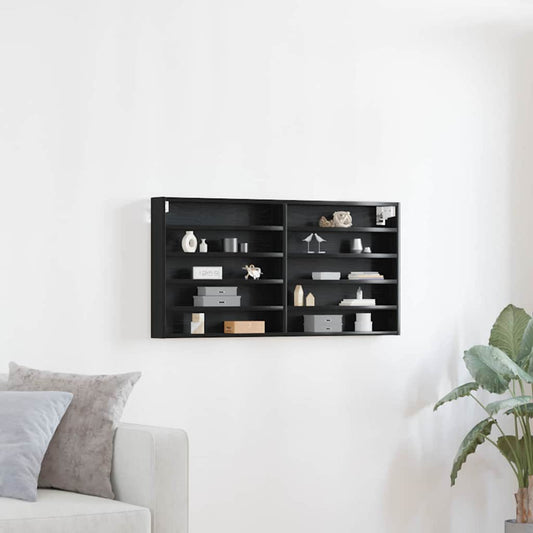 Cabinet d'Affichage avec étagère Chêne noir 100 x 8.5 x 50 cm