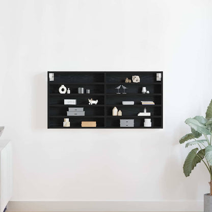 Cabinet d'Affichage avec étagère Chêne noir 100 x 8.5 x 50 cm