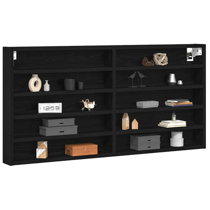 Cabinet d'Affichage avec étagère Chêne noir 100 x 8.5 x 50 cm