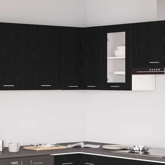 Armoire Suspendue d'Angle avec porte Chêne noir 57 x 57 x 60 cm