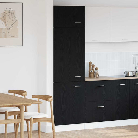 Armoire de Réfrigérateur avec porte Chêne noir 60 x 57 x 207 cm