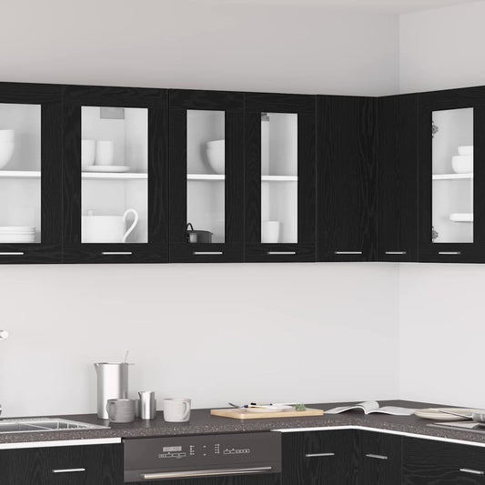 Armoire en Verre Suspendue Chêne noir 60 x 31 x 60 cm