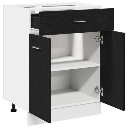Cabinet de base avec tiroir Chêne noir 60 x 46 x 81.5 cm
