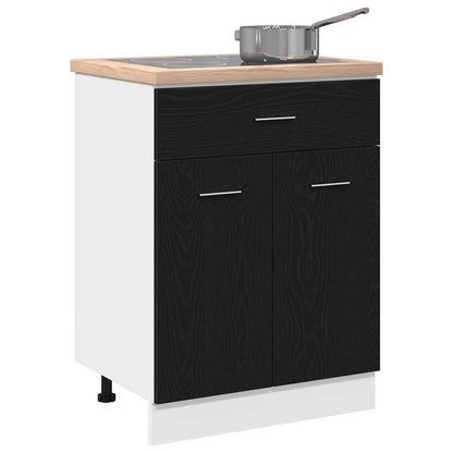 Cabinet de base avec tiroir Chêne noir 60 x 46 x 81.5 cm