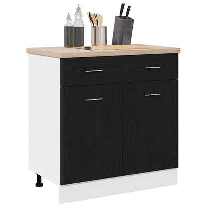 Cabinet avec Tiroir avec tiroir Chêne noir 80 x 46 x 81.5 cm