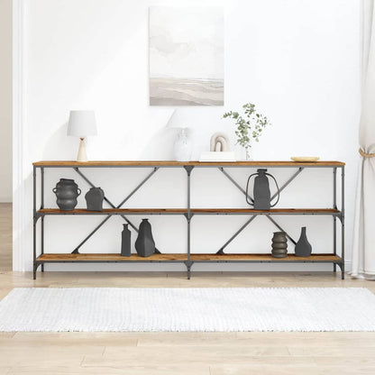 Table Console avec étagère Bois Ancien 200 x 30 x 75 cm