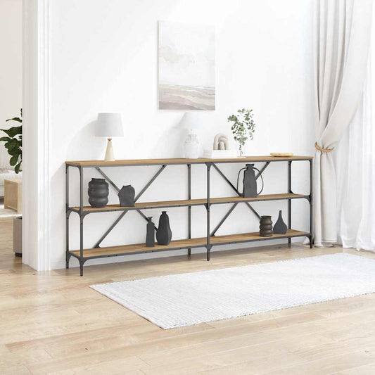 Table Console avec étagère chêne artisanal 200 x 30 x 75 cm
