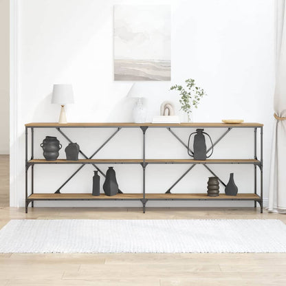 Table Console avec étagère chêne artisanal 200 x 30 x 75 cm