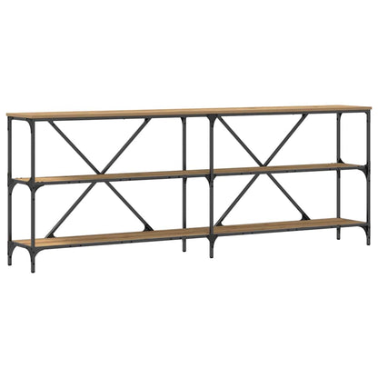 Table Console avec étagère chêne artisanal 200 x 30 x 75 cm