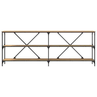 Table Console avec étagère chêne artisanal 200 x 30 x 75 cm