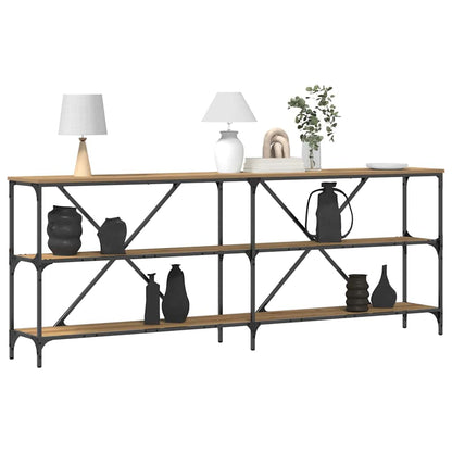Table Console avec étagère chêne artisanal 200 x 30 x 75 cm