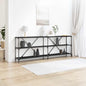 Table Console avec étagère Chêne noir 200 x 30 x 75 cm