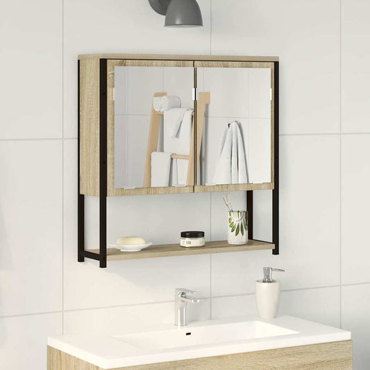 Miroir de salle de bain Beige 60 x 16 x 60 cm Bois d'ingénierie